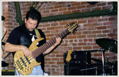 Playing the Conklin 7-string bass